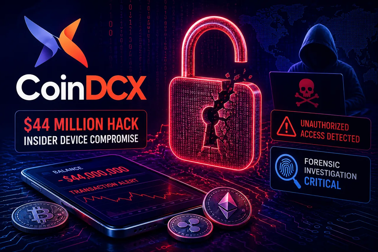 Illustration of the CoinDCX $44 million hack and forensic investigation