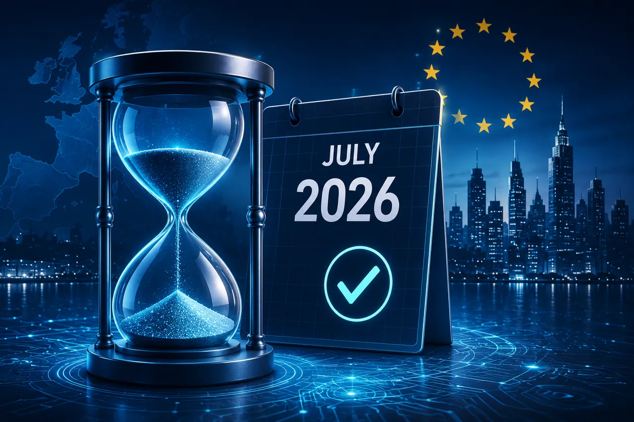 Illustration of MiCAs closing transition window for crypto companies before July 2026